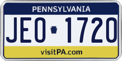 PA license plate JEO1720
