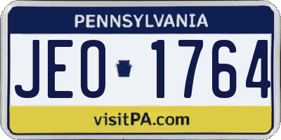 PA license plate JEO1764