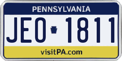 PA license plate JEO1811