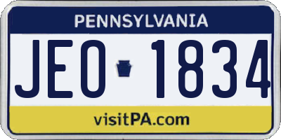 PA license plate JEO1834