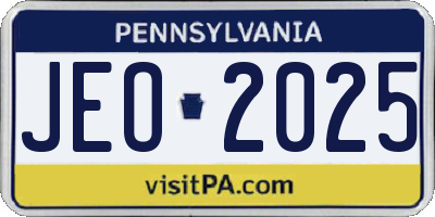 PA license plate JEO2025