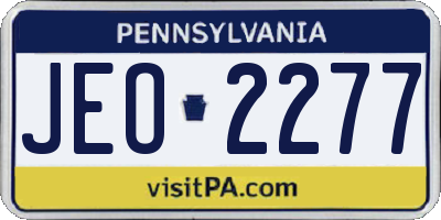 PA license plate JEO2277