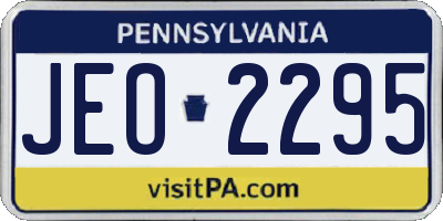PA license plate JEO2295