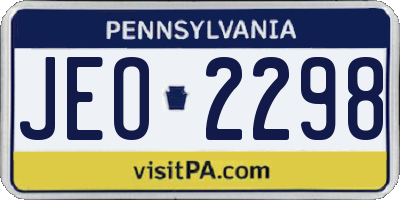 PA license plate JEO2298
