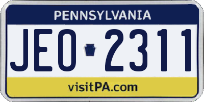 PA license plate JEO2311