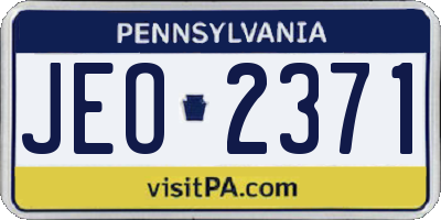 PA license plate JEO2371