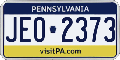 PA license plate JEO2373