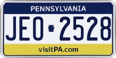 PA license plate JEO2528