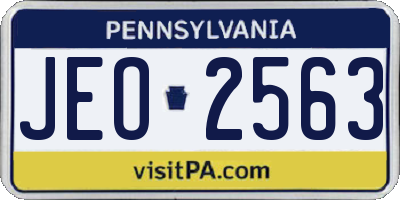 PA license plate JEO2563