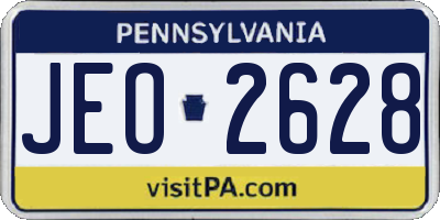 PA license plate JEO2628