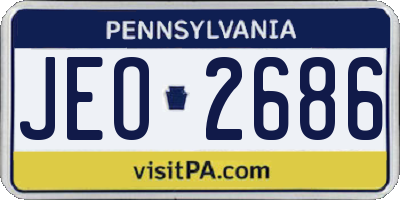 PA license plate JEO2686