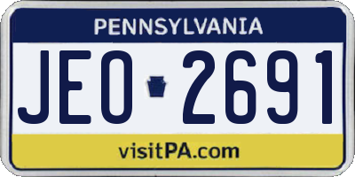 PA license plate JEO2691