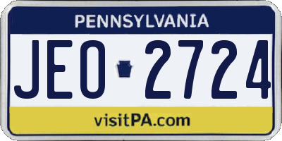 PA license plate JEO2724
