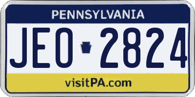 PA license plate JEO2824