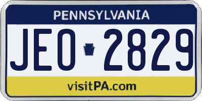 PA license plate JEO2829