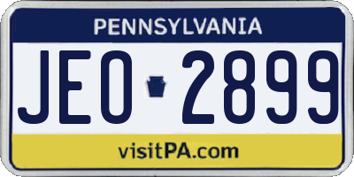 PA license plate JEO2899