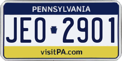 PA license plate JEO2901