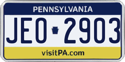 PA license plate JEO2903