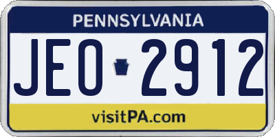 PA license plate JEO2912