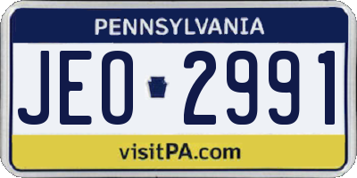 PA license plate JEO2991