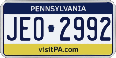PA license plate JEO2992