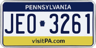 PA license plate JEO3261