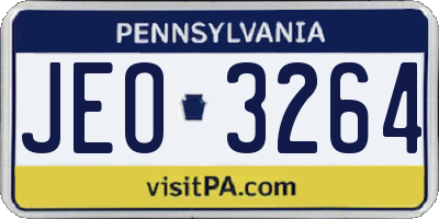 PA license plate JEO3264