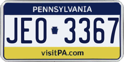 PA license plate JEO3367