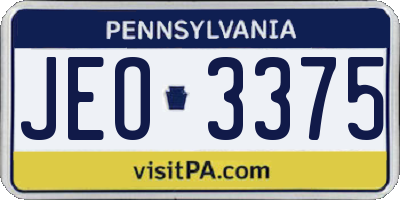 PA license plate JEO3375