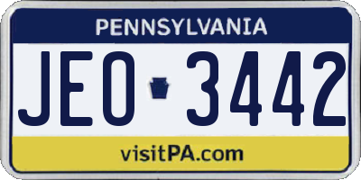 PA license plate JEO3442