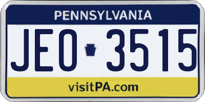 PA license plate JEO3515