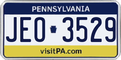 PA license plate JEO3529