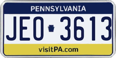 PA license plate JEO3613