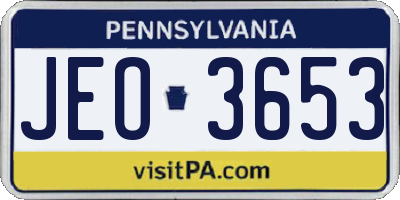 PA license plate JEO3653