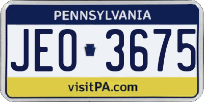 PA license plate JEO3675