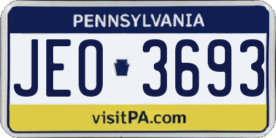 PA license plate JEO3693