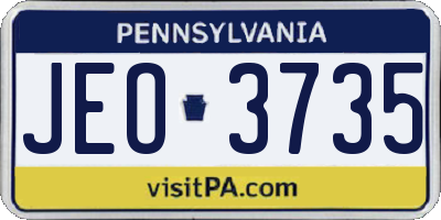 PA license plate JEO3735
