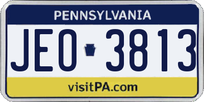 PA license plate JEO3813
