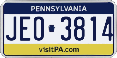 PA license plate JEO3814