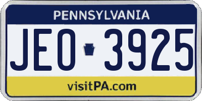 PA license plate JEO3925