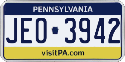 PA license plate JEO3942