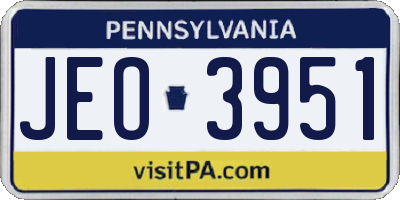PA license plate JEO3951