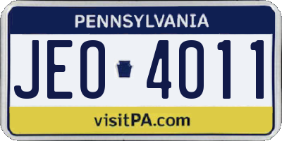 PA license plate JEO4011