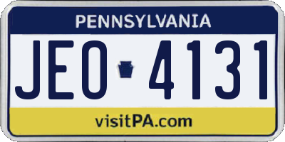 PA license plate JEO4131