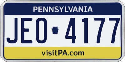 PA license plate JEO4177