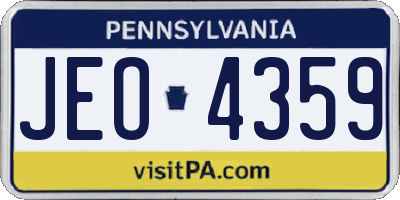 PA license plate JEO4359