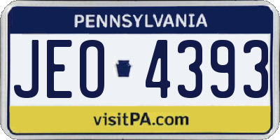 PA license plate JEO4393