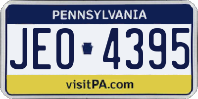 PA license plate JEO4395
