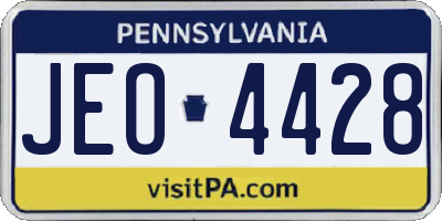 PA license plate JEO4428
