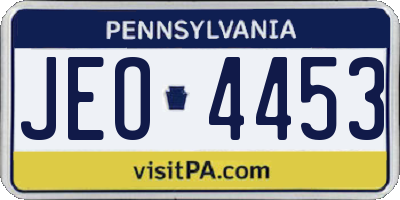 PA license plate JEO4453